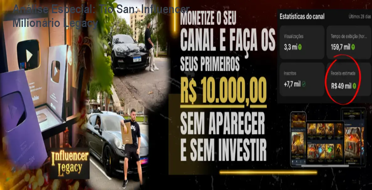Capa informativa sobre o tema Tio San: Influencer Milionário Legacy