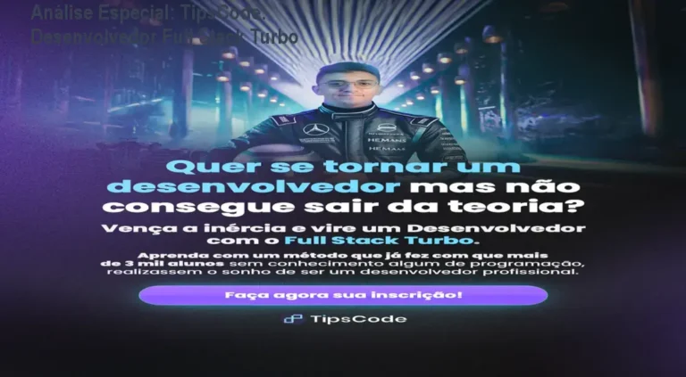 Capa informativa sobre o tema TipsCode: Desenvolvedor Full Stack Turbo
