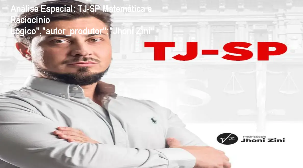 Capa informativa sobre o tema TJ-SP Matemática e Raciocínio Lógico","autor_produtor":"Jhoni Zini"
