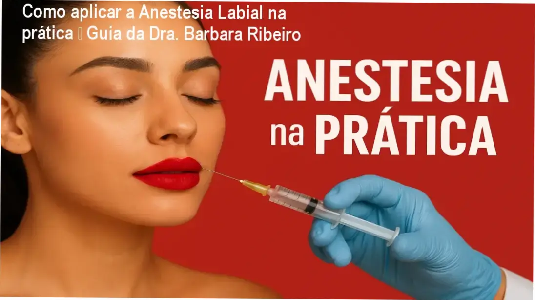 Dra. Barbara Ribeiro demonstrando a técnica de anestesia labial indolor em ambiente clínico