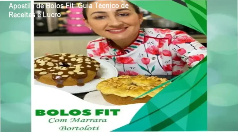 Imagem da capa da apostila de bolos fit mostrando receitas saudáveis e estratégias de venda