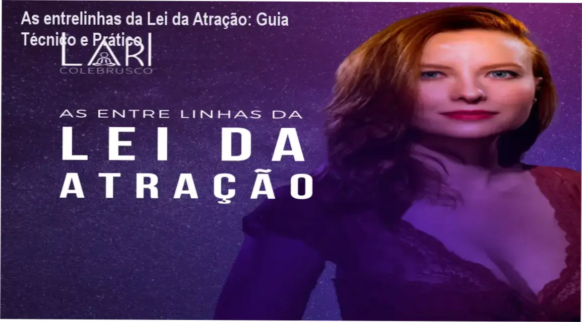 Capa do curso As entrelinhas da Lei da Atração mostrando Lari Colebrusco e conceito de reprogramação mental