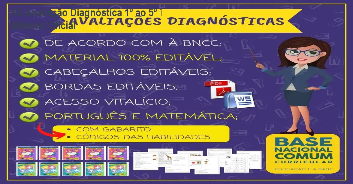 Kit Avaliação Diagnóstica 1º ao 5º – Material Oficial