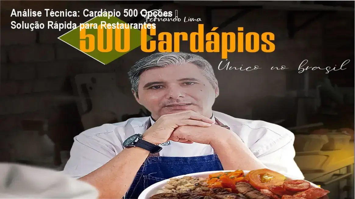 Capa do ebook Cardápio com 500 Opções Montadas, primeira solução completa no Brasil