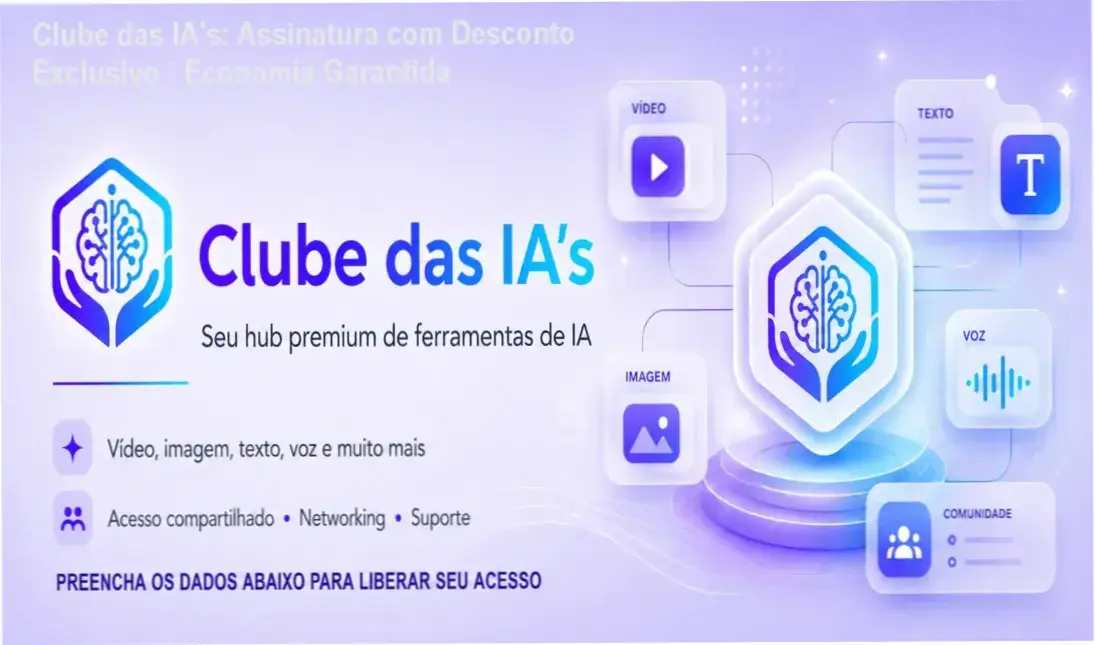 Clube das IA's oferta de desconto na assinatura – economia em ferramentas de IA