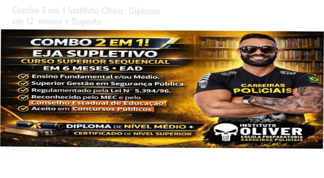 Imagem promocional do Combo Superior Sequencial + Curso Tecnólogo EAD do Instituto Óliver