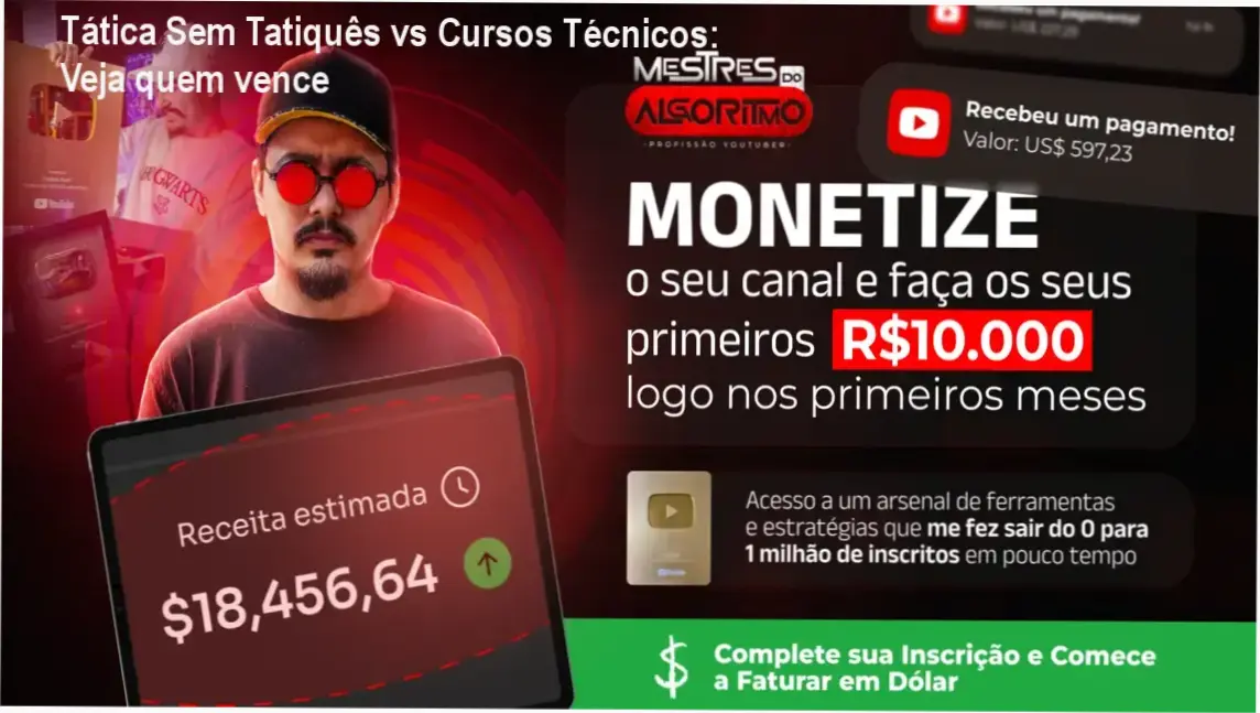 Comparativo entre o curso Tática Sem Tatiquês e cursos táticos avançados, destacando vantagens e diferenças