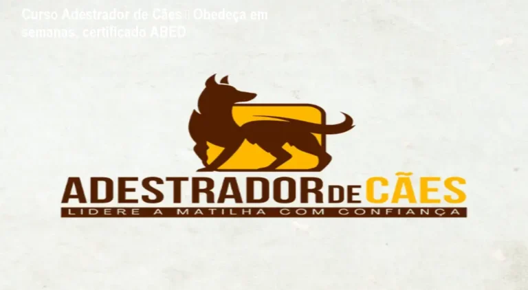 Imagem do Curso Adestrador de Cães da WebHoje mostrando um tutor praticando comandos de obediência com seu cachorro e destacando o certificado ABED