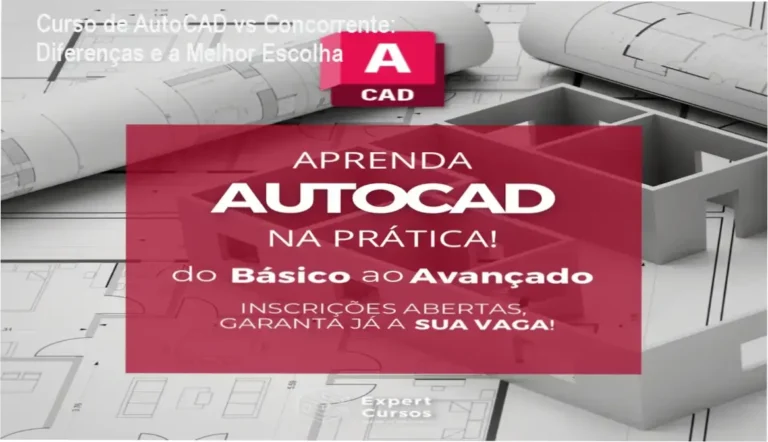 Comparativo entre o Curso de AutoCAD Expert e cursos concorrentes destacando diferenças e benefícios