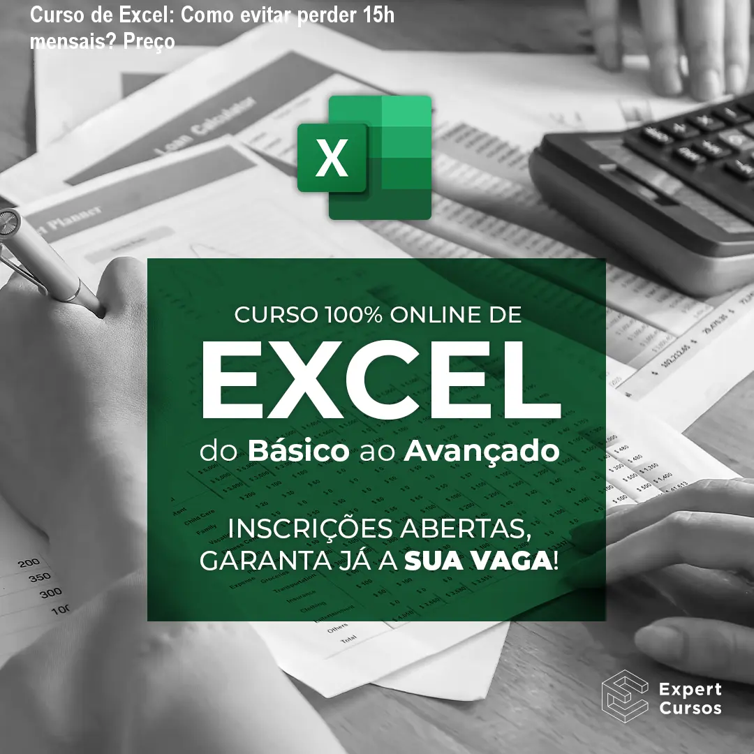 Curso de Excel: Como evitar perder 15h mensais? Preço