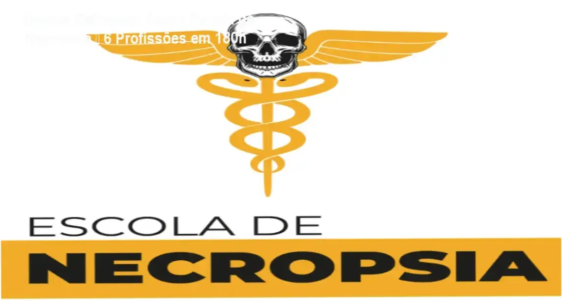 Imagem ilustrando o Curso Escola de Necropsia com foco nas 6 áreas de Ciências Mortuárias