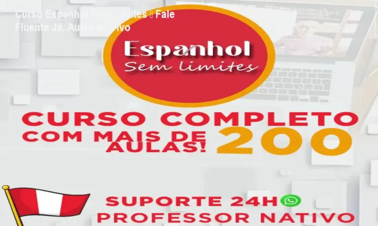 Imagem do curso espanhol sem limites mostrando aulas ao vivo com professor nativo e estudante praticando fluência