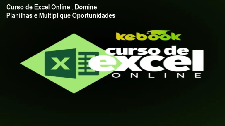 Tela do Curso de Excel Online mostrando planilhas avançadas e certificado, ideal para quem quer melhorar a produtividade no trabalho