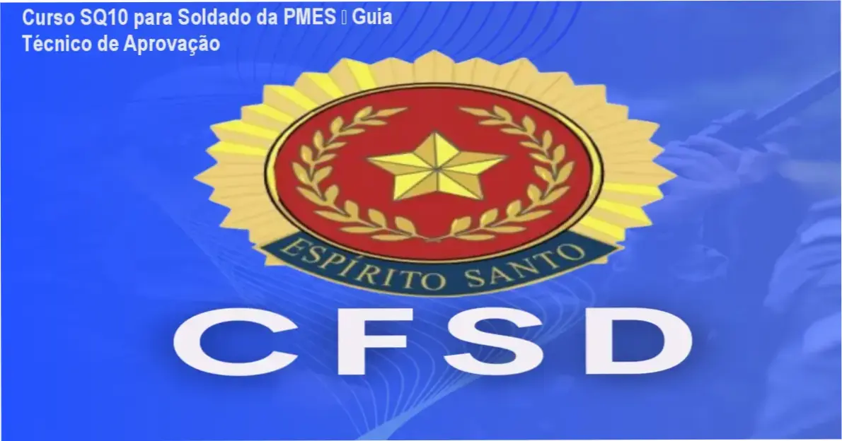 Imagem ilustrando o Curso Preparatório SQ10 para Soldado da PMES, mostrando estudo ativo e mentoria