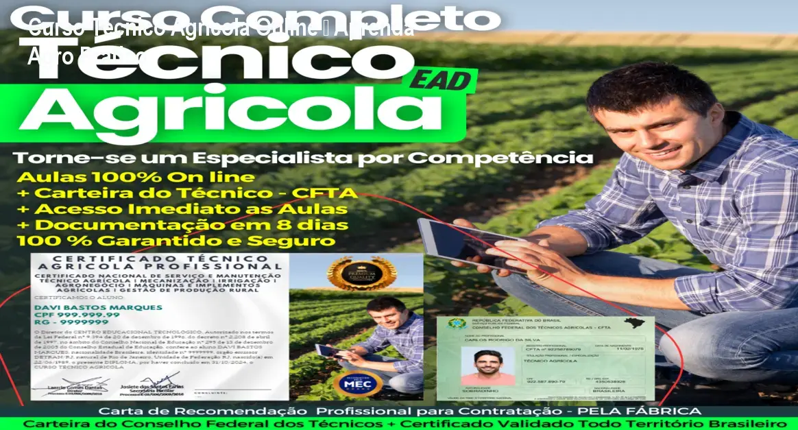 Curso Técnico Agrícola Online – Aprenda Agro Prático