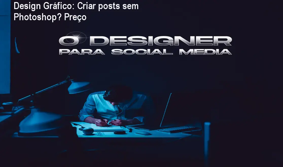 Aula prática do curso Design Gráfico para Social Media mostrando a criação de um post no Photoshop