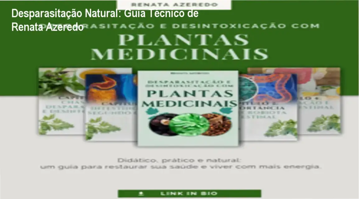 Capa do e‑book Desparasitação e Desintoxicação com Plantas Medicinais de Renata Azeredo