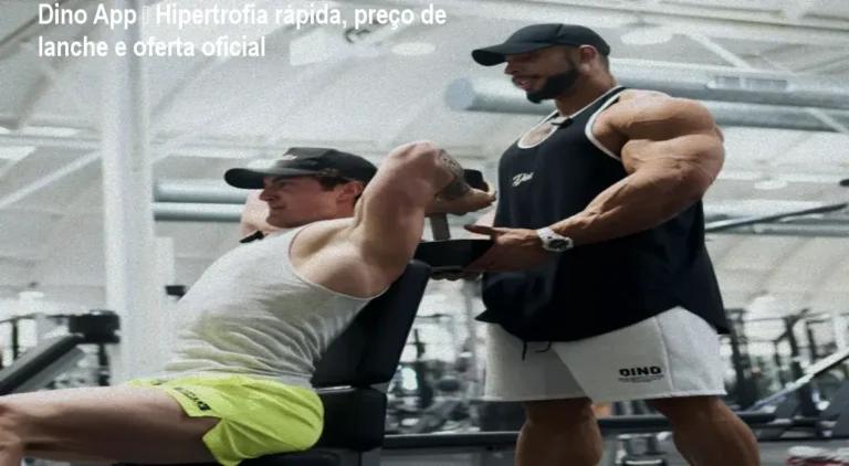 Tela do Dino App mostrando plano de treino de hipertrofia com vídeo de execução