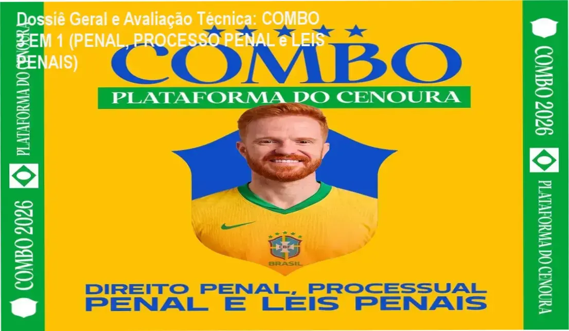 Gráfico de desempenho técnico do ecossistema COMBO 3 EM 1 (PENAL, PROCESSO PENAL e LEIS PENAIS)