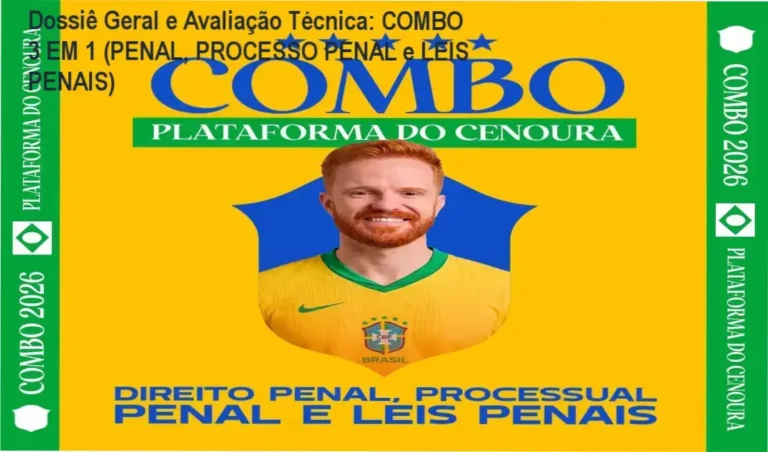 Gráfico de desempenho técnico do ecossistema COMBO 3 EM 1 (PENAL, PROCESSO PENAL e LEIS PENAIS)