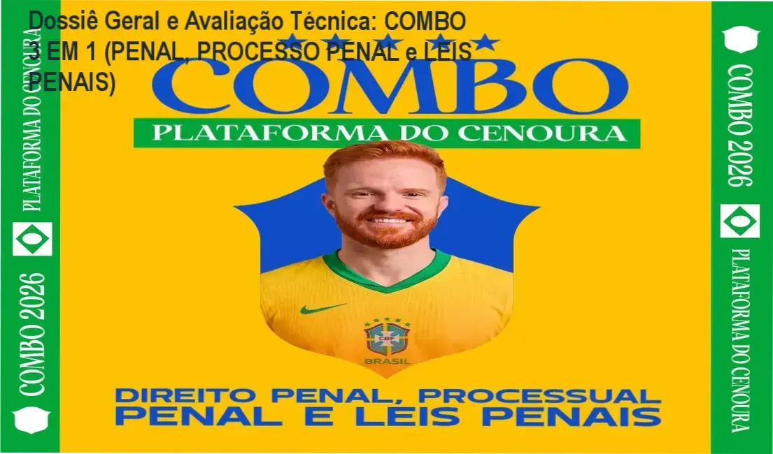 Gráfico de desempenho técnico do ecossistema COMBO 3 EM 1 (PENAL, PROCESSO PENAL e LEIS PENAIS)