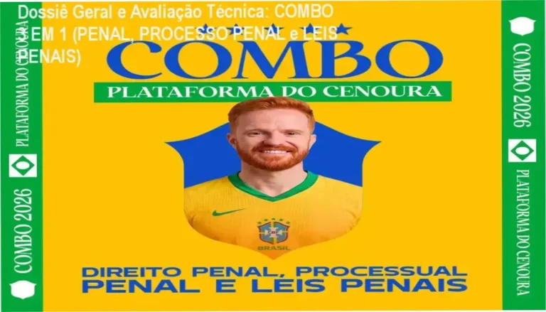 Gráfico de desempenho técnico do ecossistema COMBO 3 EM 1 (PENAL, PROCESSO PENAL e LEIS PENAIS)