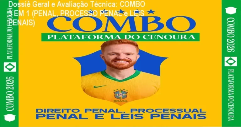 Gráfico de desempenho técnico do ecossistema COMBO 3 EM 1 (PENAL, PROCESSO PENAL e LEIS PENAIS)