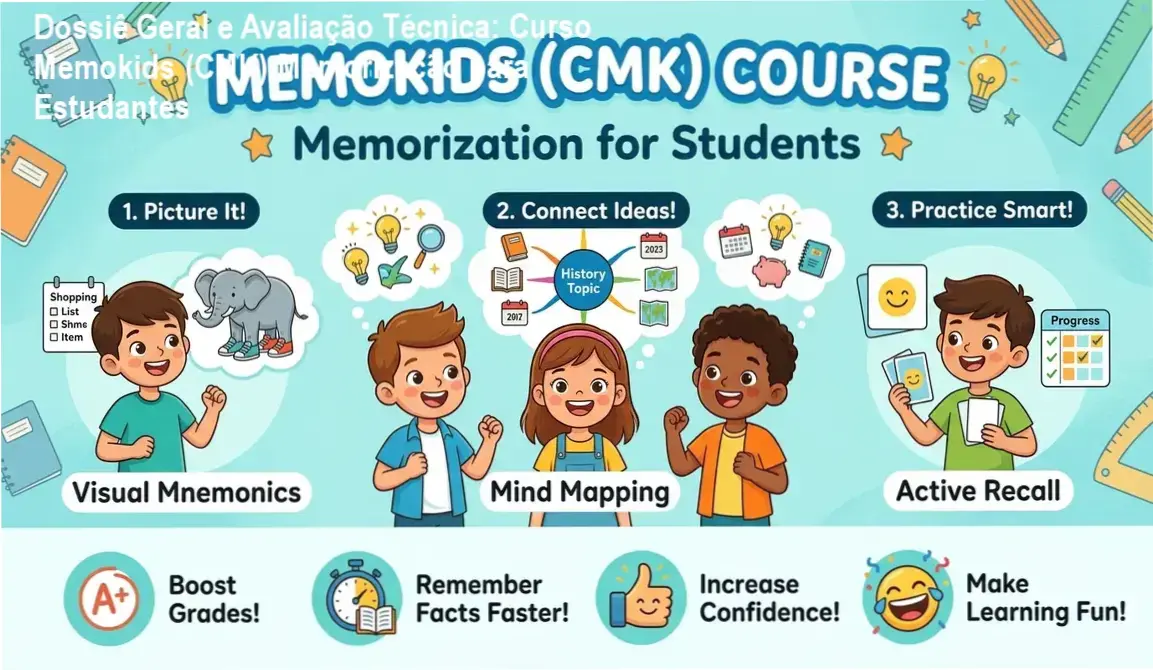Gráfico de desempenho técnico do ecossistema Curso Memokids (CMK) Memorização para Estudantes