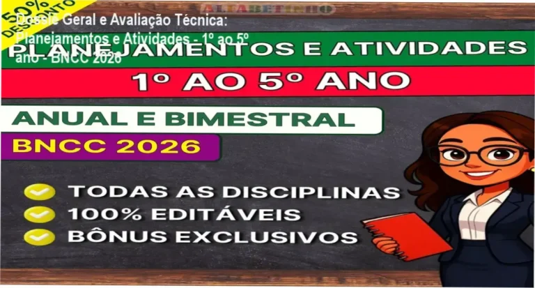 Gráfico de desempenho técnico do ecossistema Planejamentos e Atividades - 1º ao 5º ano - BNCC 2026