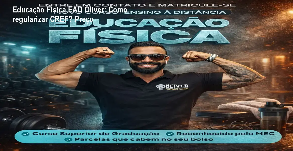 Tela do portal Educação Física EAD Óliver exibindo preço das mensalidades e informações para regularização no CREF