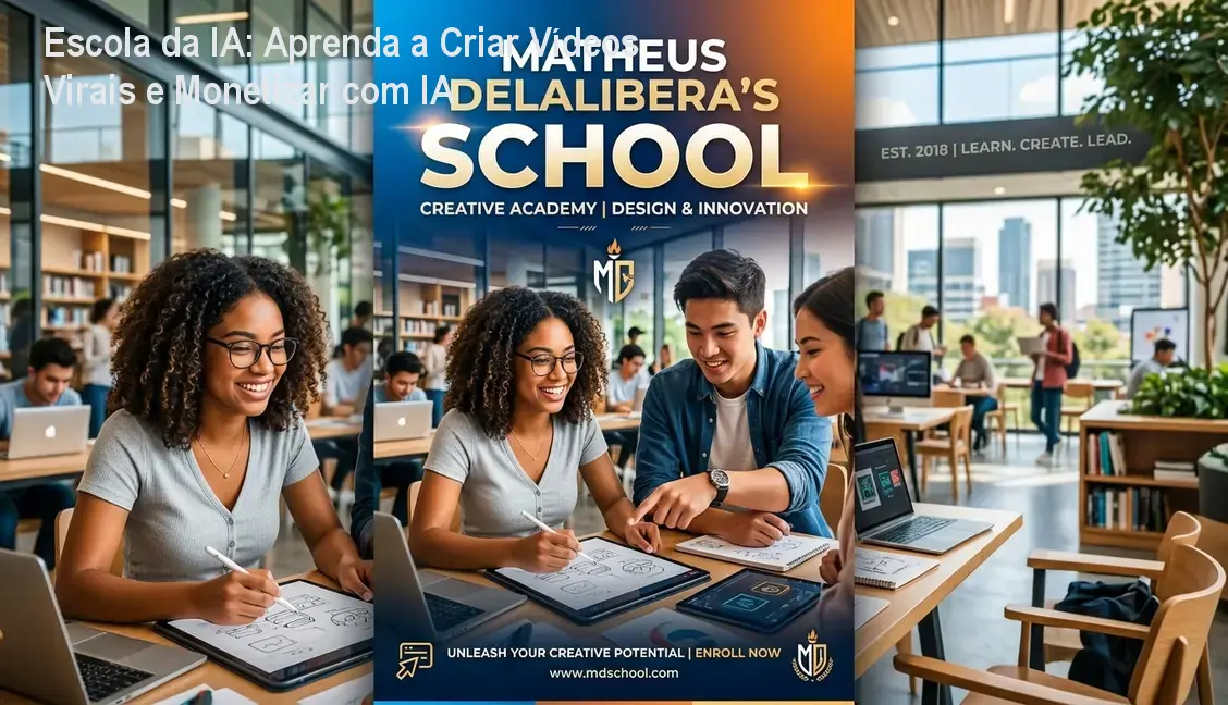 Tela do curso Escola da IA mostrando aulas de criação de vídeos com ferramentas de inteligência artificial