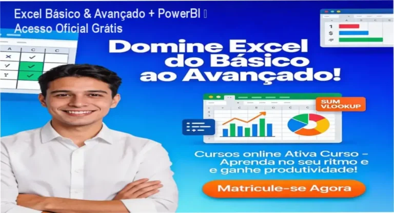 Excel Básico & Avançado + PowerBI da Ativa Curso download gratuito e licença oficial