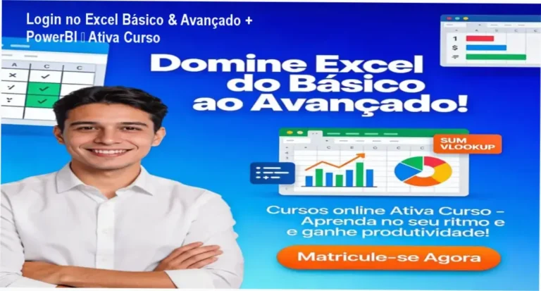 Excel Básico & Avançado + PowerBI da Ativa Curso – login na área de membros
