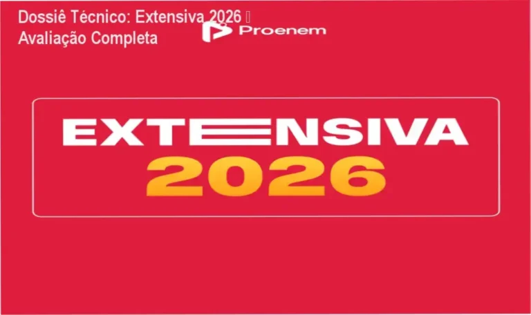 Imagem do curso Extensiva 2026 destacando aulas dinâmicas e simulados integrados