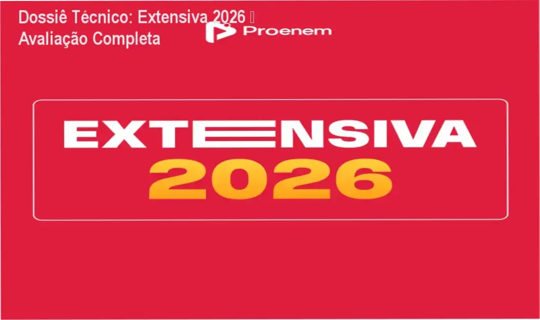 Imagem do curso Extensiva 2026 destacando aulas dinâmicas e simulados integrados