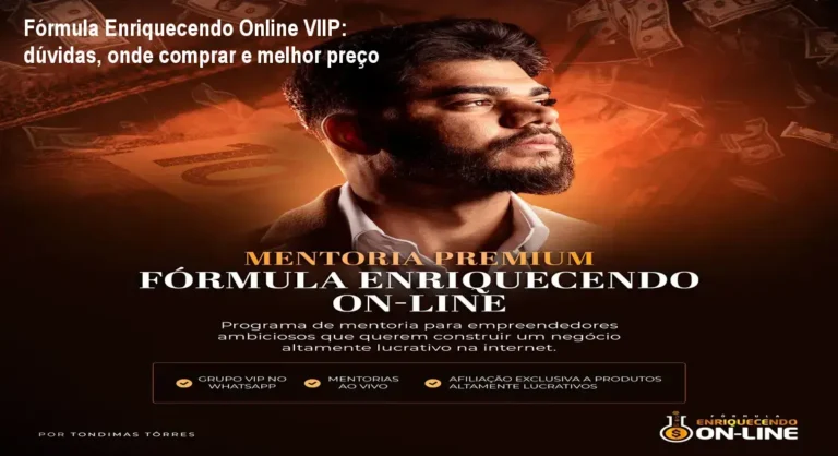 Capa do curso Fórmula Enriquecendo Online VIIP destacando mentoria ao vivo para gerar renda extra na internet
