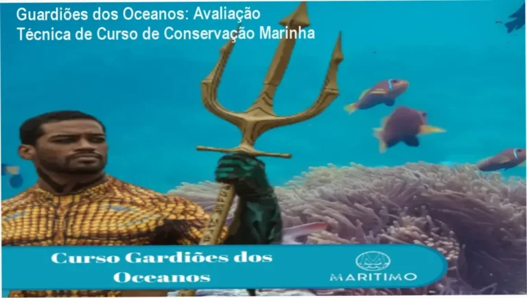 Capa do curso Guardiões dos Oceanos mostrando mergulhador com equipamento de monitoramento marinho