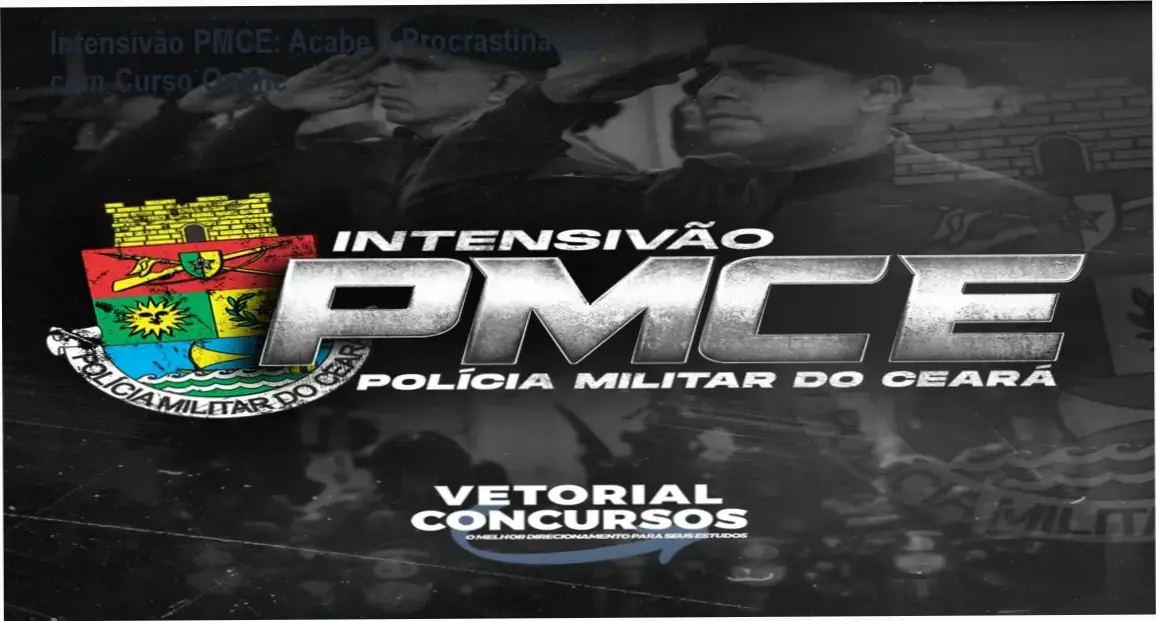Página do Intensivão PMCE mostrando PDFs mágicos que combatem a procrastinação dos concurseiros
