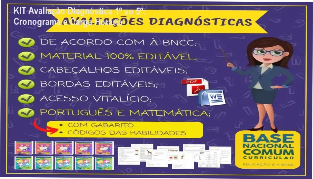 KIT Avaliação Diagnóstica 1º ao 5º – J.A. Bertotto: cronograma e carga horária para professores