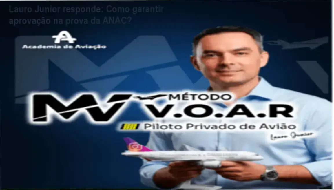Lauro Junior explicando o método V.O.A.R. para aprovação na prova teórica da ANAC