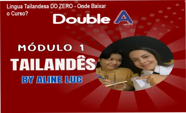 Captura de tela mostrando a página de download oficial do curso Língua Tailandesa DO ZERO