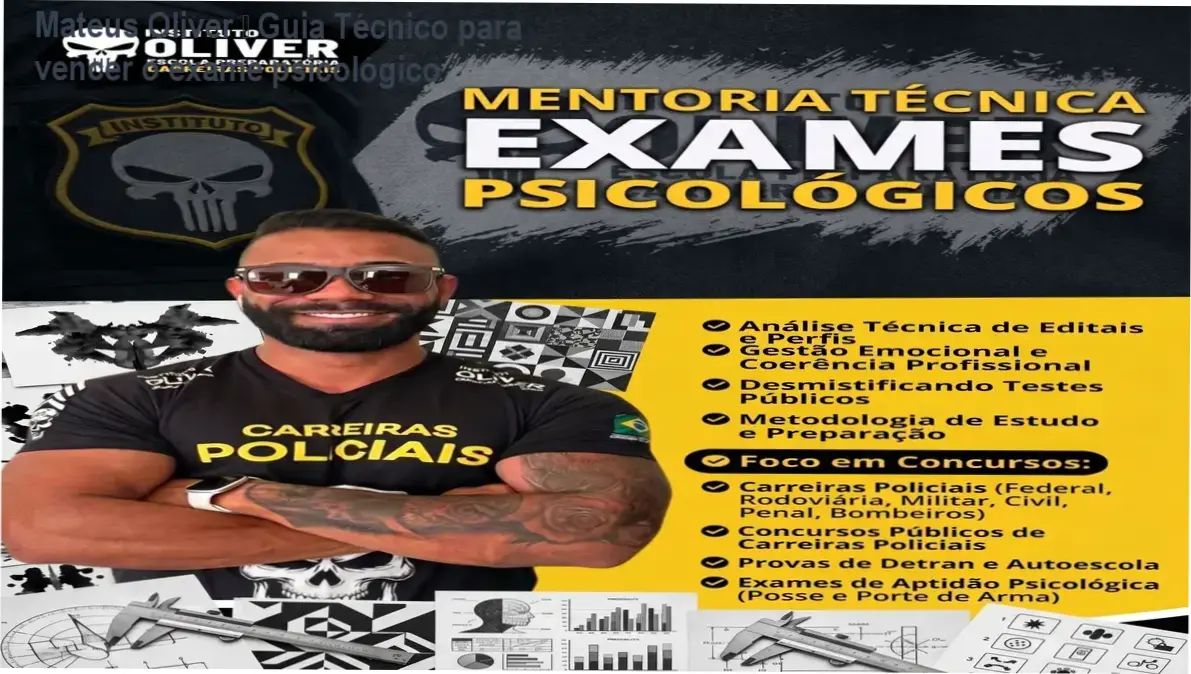 Mateus Oliver apresentando o curso Seja Aprovado no Exame Psicológico