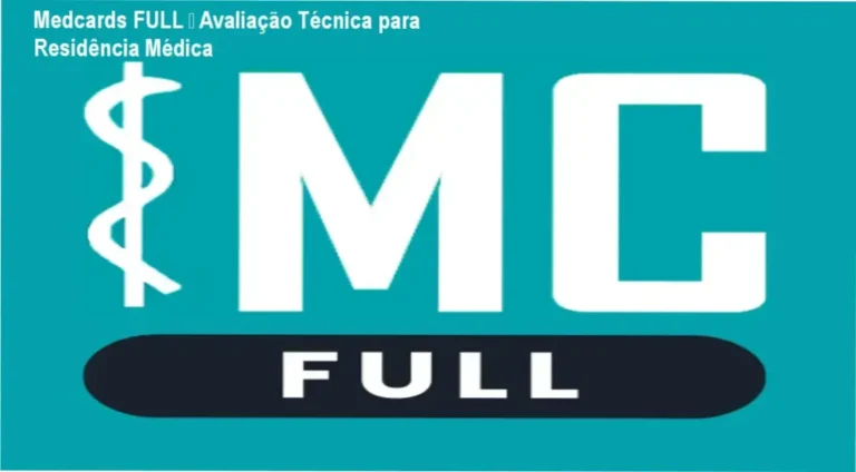 Tela do Medcards FULL mostrando flashcards, questões e algoritmo de estudo avançado