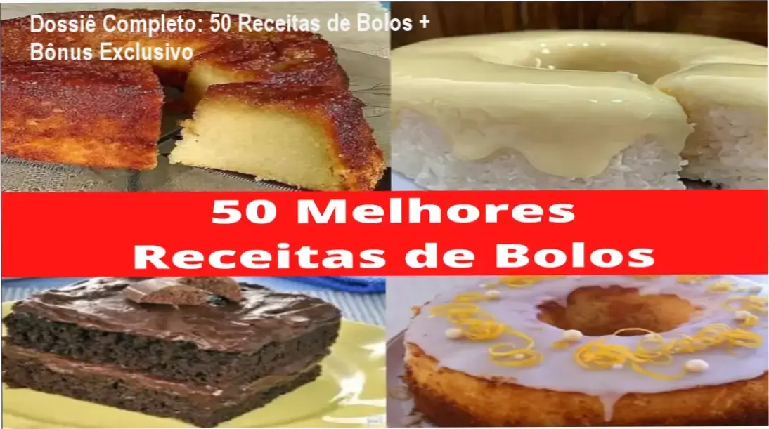 Variedade de bolos deliciosos do livro digital Melhores Receitas de Bolos