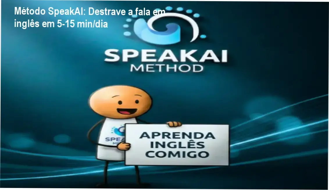 Tela do curso Método SpeakAI mostrando frases práticas e pronúncia simplificada