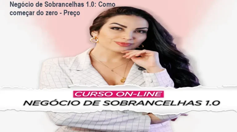 Imagem do curso Negócio de Sobrancelhas 1.0 mostrando ferramentas de design e material de estudo para iniciantes