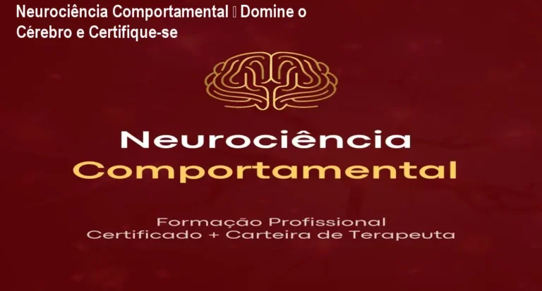 Tela do curso Neurociência Comportamental mostrando módulos de análise cerebral para terapeutas