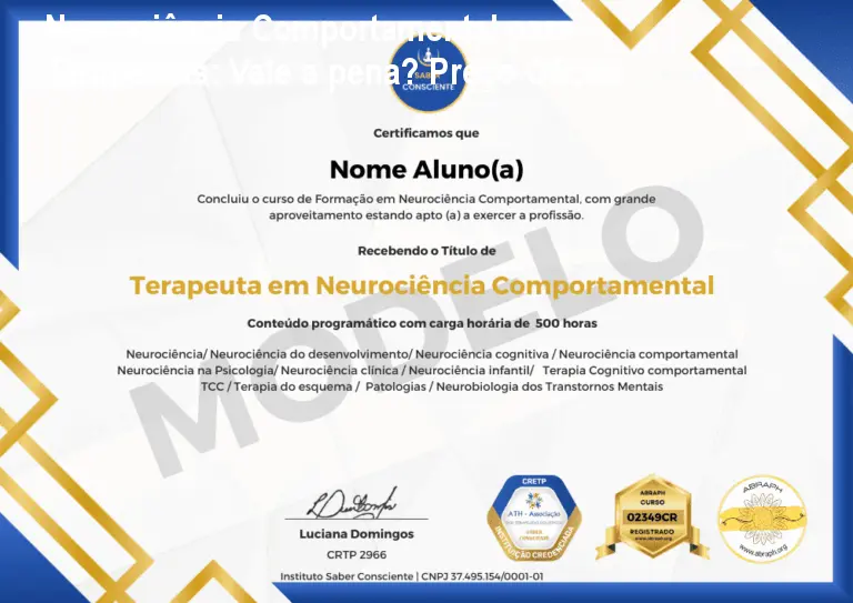 Neurociência Comportamental para Terapeutas: Vale a pena? Preço Oficial
