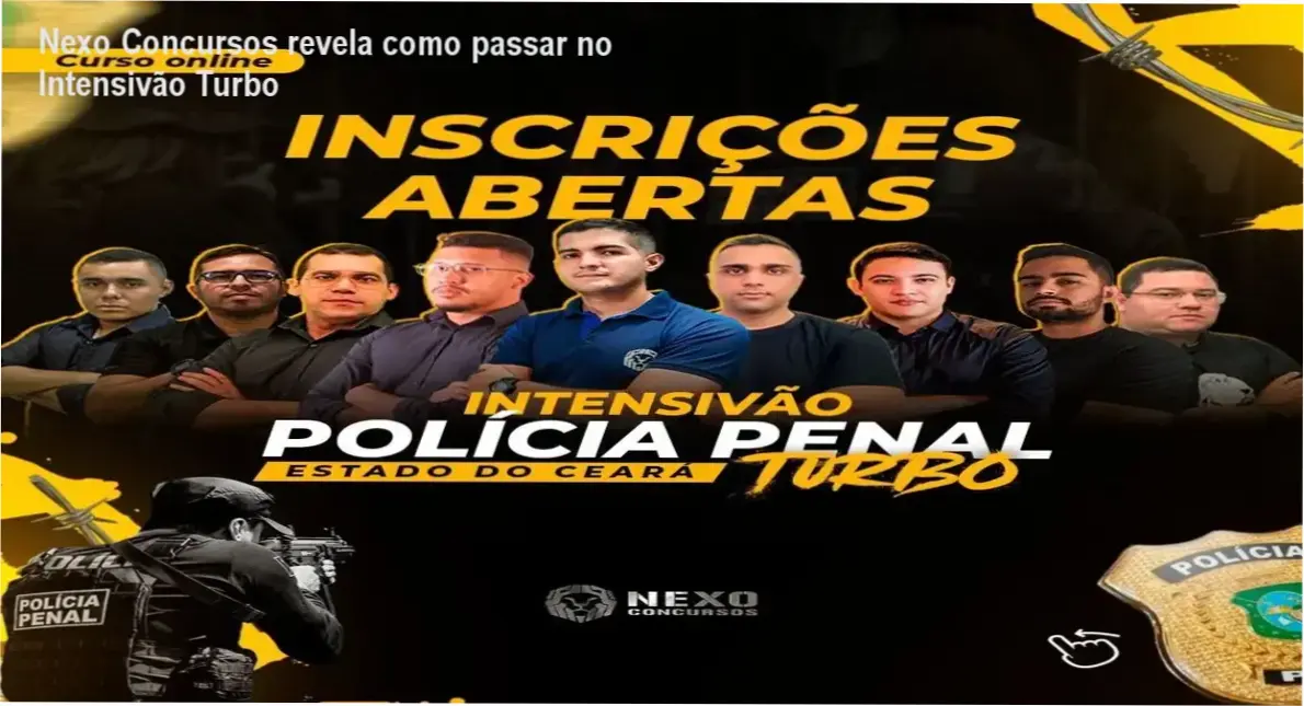 Tela do curso Intensivão Turbo Polícia Penal do Ceará da Nexo Concursos, mostrando cronograma de metas diárias