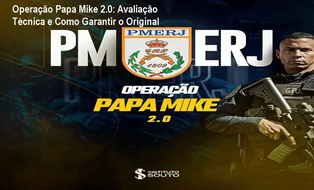 Tela do curso Operação Papa Mike 2.0 mostrando o professor Ismael Souto e plano de estudos estruturado